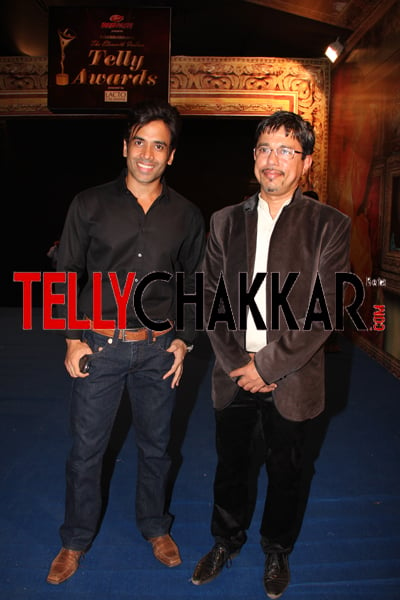 Anil Wanvari, founder, indian telly awards with Tusshar Kapoor