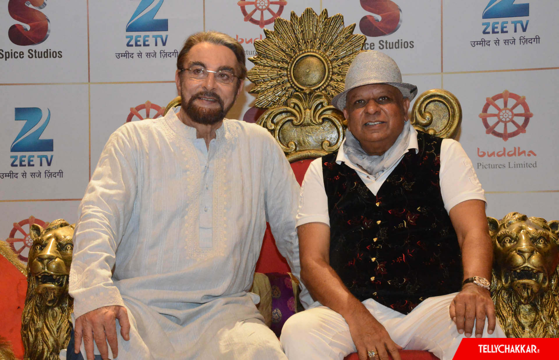 Kabir Bedi and B.K Modi, Global Chairman of Spice Global, Producer of the show "The Buddha"