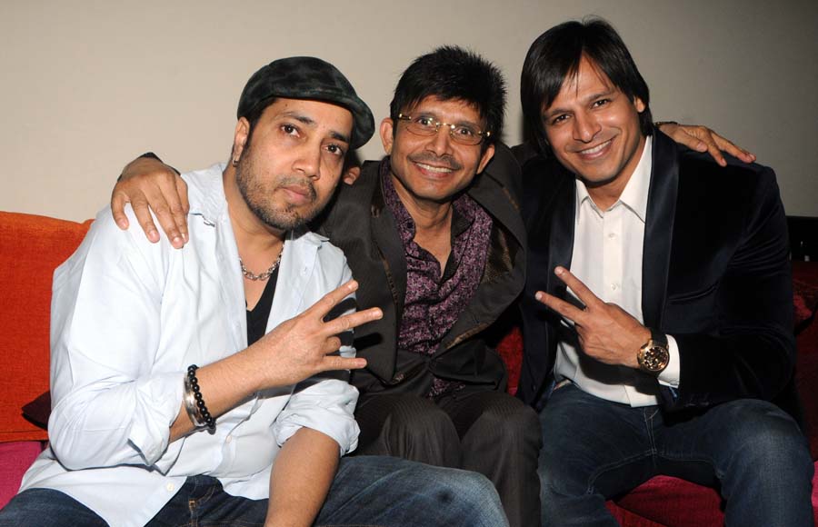 Mika Singh with Kamaal R Khan & Vivek Oberoi