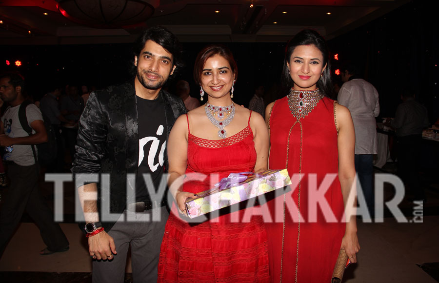 Sharad Malhotra and Divyanka Tripathi with producer Rashmi Sharma