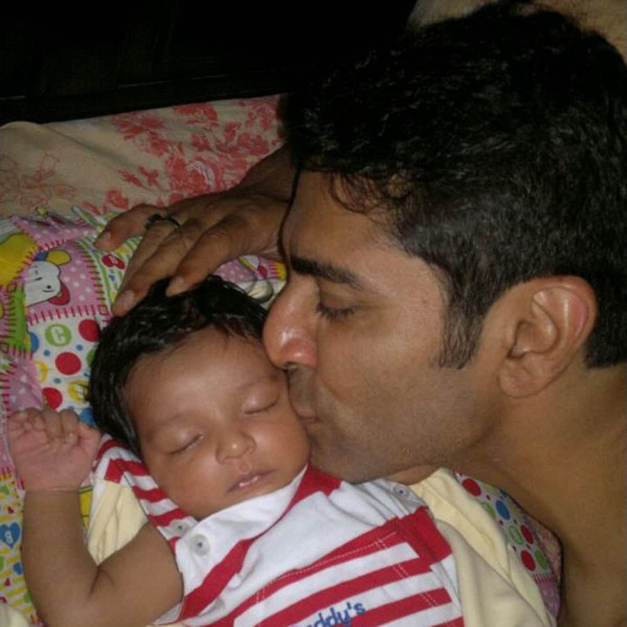 Tarun Khanna with his son