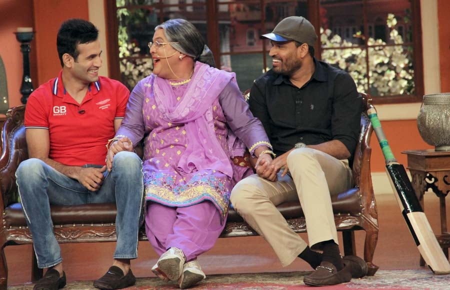 Irfan and Yusuf Pathan on the sets of Comedy Nights with Kapil