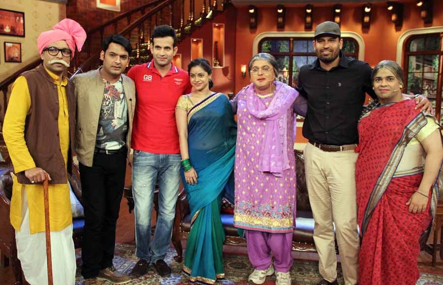 Irfan and Yusuf Pathan on the sets of Comedy Nights with Kapil