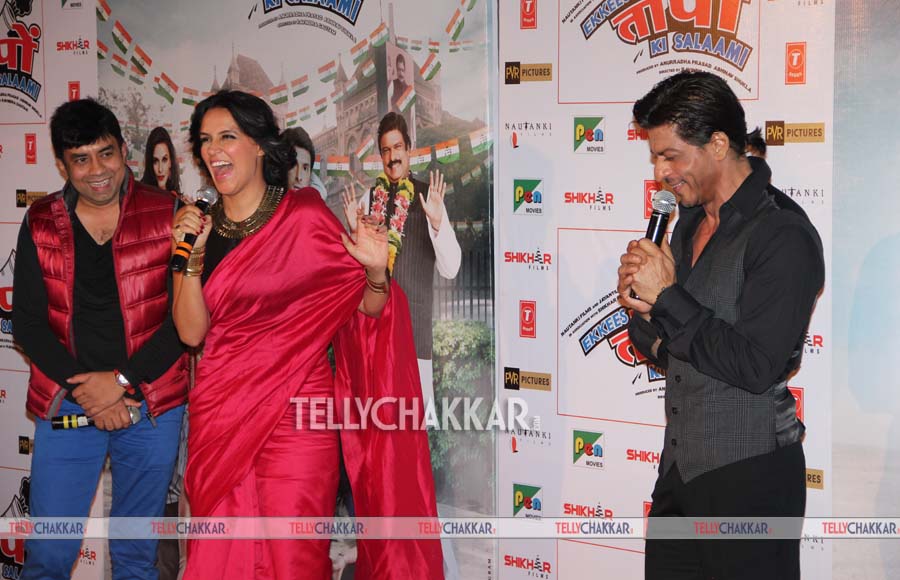 Neha Dhupia and Shah Rukh Khan