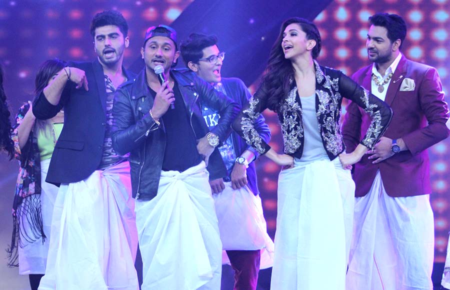 Arjun Kapoor, Deepika Padukone and singer Yo Yo Honey Singh