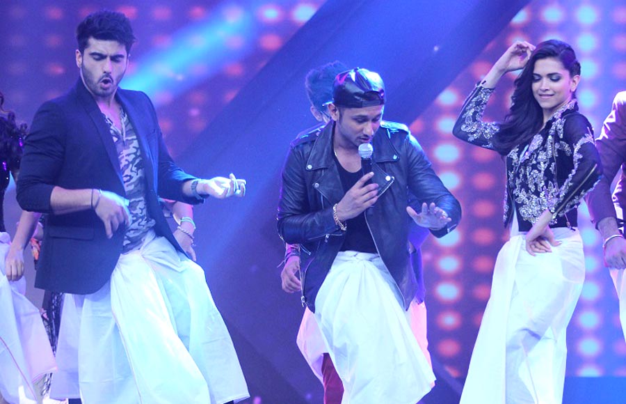 Arjun Kapoor, Deepika Padukone and singer Yo Yo Honey Singh