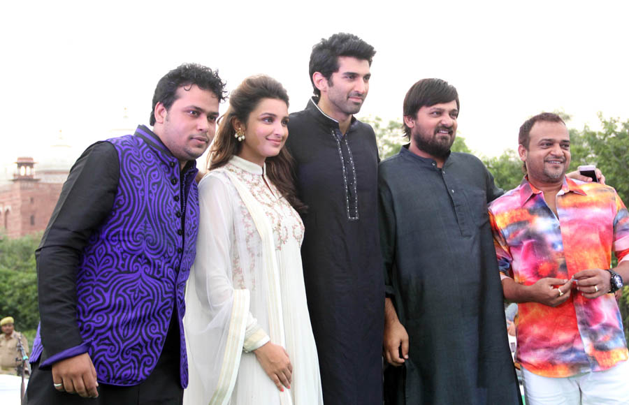 Aditya and Parineeti with Sajid Wajid