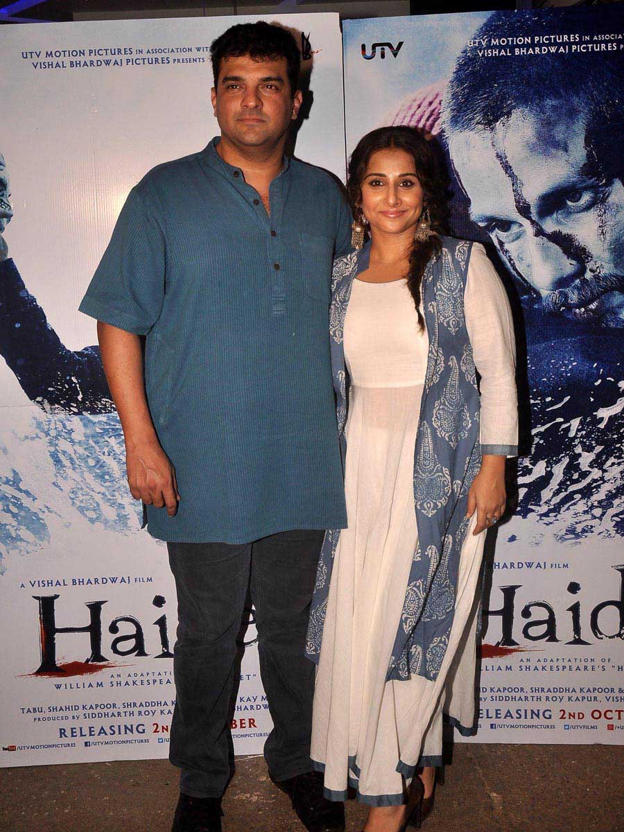 Filmmaker Siddharth Roy Kapur along with his wife and actor Vidya Balan