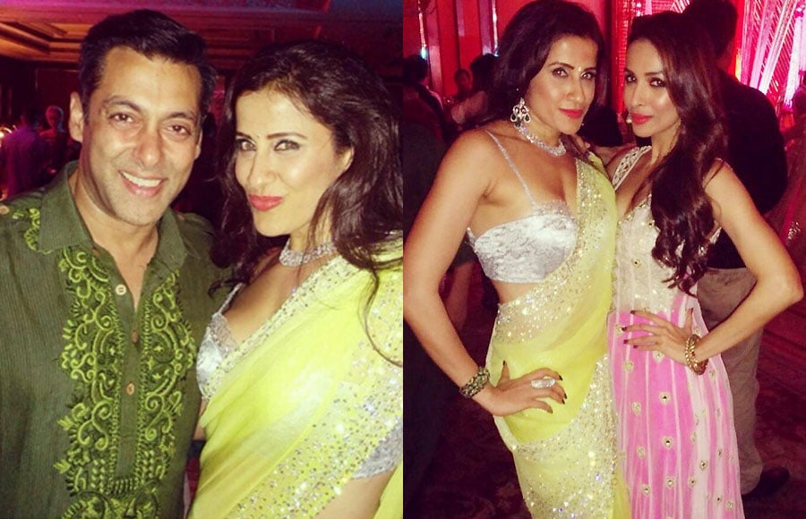 Yasmin Karachiwala with Salman Khan and Malaika Arora Khan at the mehendi ceremony