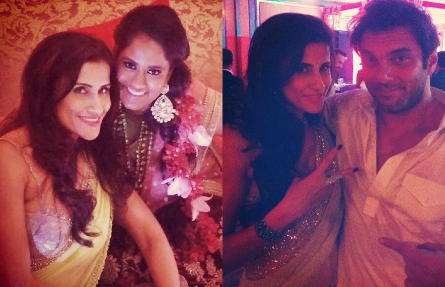 Yasmin Karachiwala with Arpita Khan and Sohail Khan at the mehendi ceremony