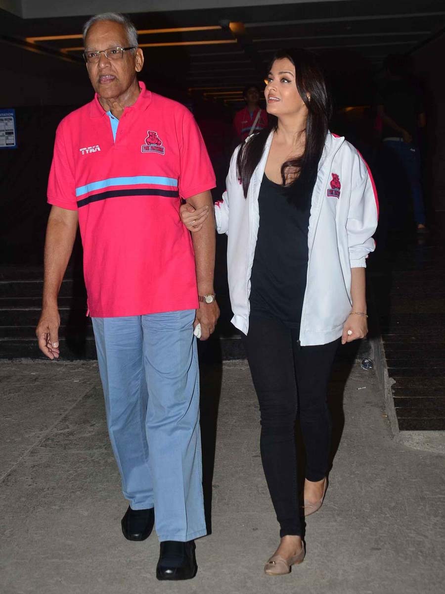 Aishwarya Rai Bachchan with her father Krishnaraj Rai