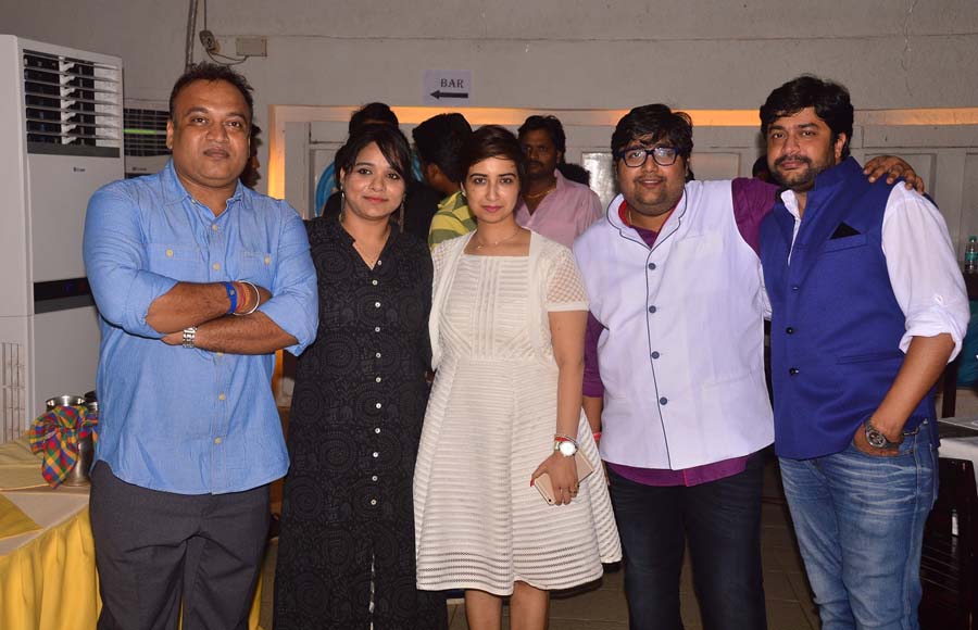 Producer and friend Rashmi Sharma with Vikas Seth, Deepak Kumar and Mahesh Pandey