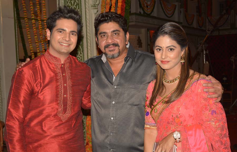 Karan Mehra and Hina Khan with Rajan Shahi