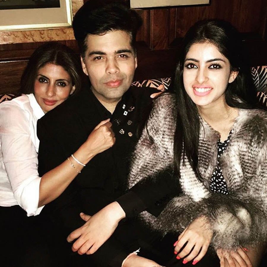 Shweta Nanda, Navya Naveli and Karan Johar