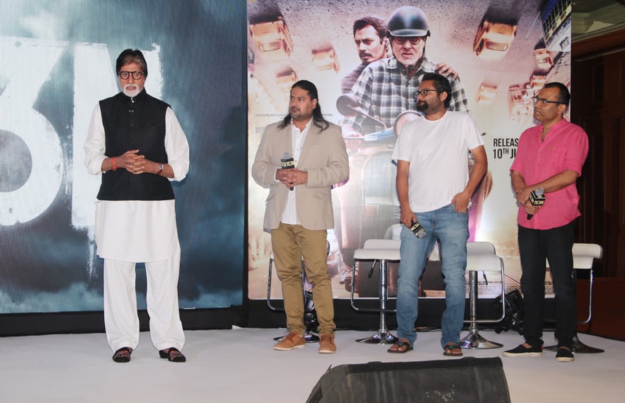 Amitabh Bachchan, Clinton Cerejo, Ribhu Dasgupta and Amitabh Bhattacharya