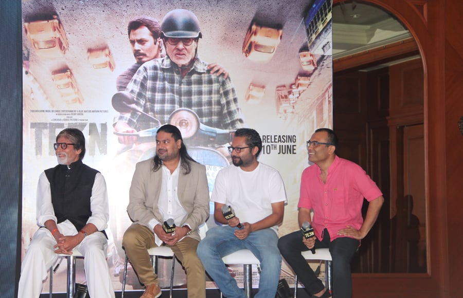 Amitabh Bachchan, Clinton Cerejo, Ribhu Dasgupta and Amitabh Bhattacharya