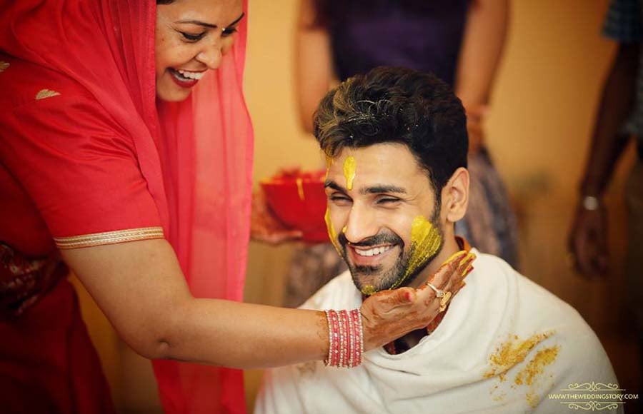 Groom Vivek had all the fun at his haldi