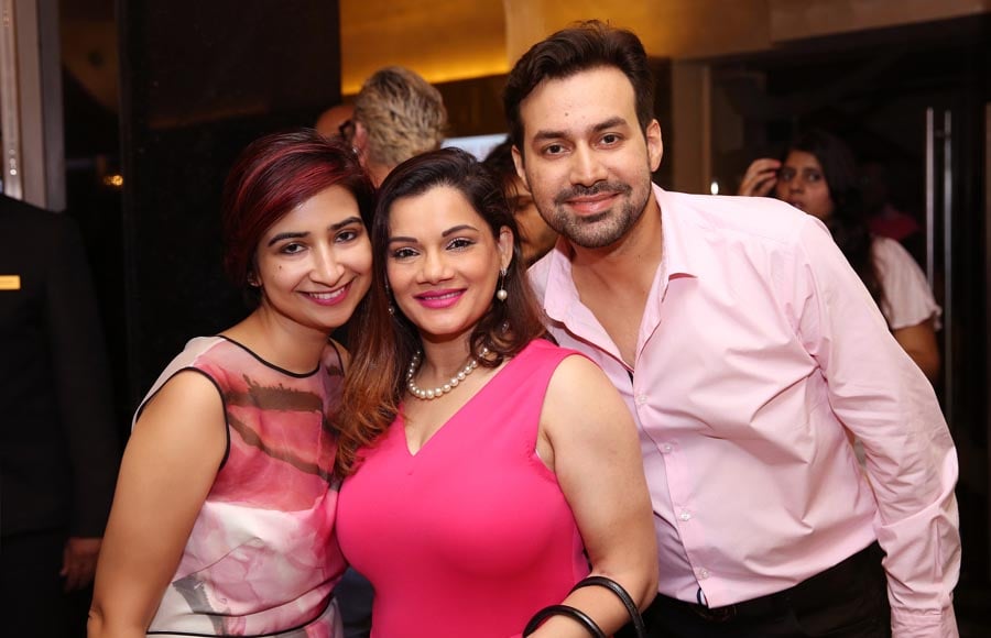 Kanika Maheshwari and her husband with Rashmi Sharma