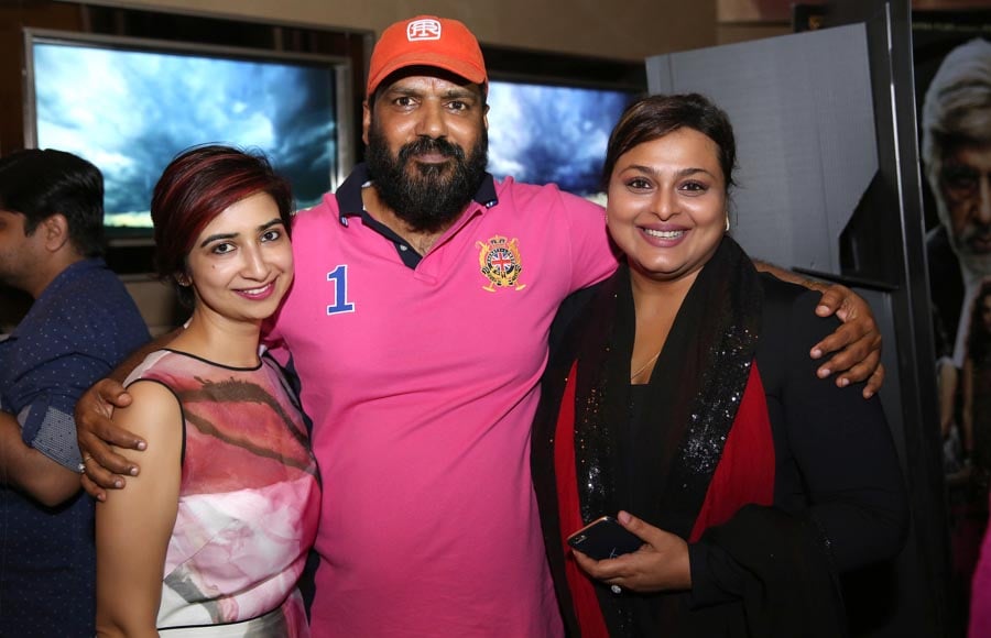 Producer Rashmi Sharma with husband Pawan Kumar and Shilpa Shirodkar