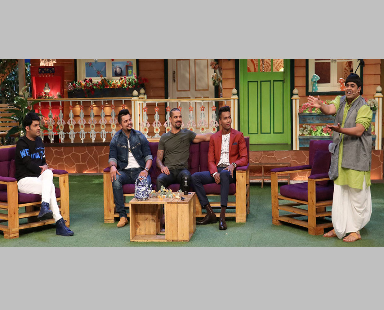 Suresh Raina, Shikhar Dhawan and Hardik Pandya on The Kapil Sharma Show