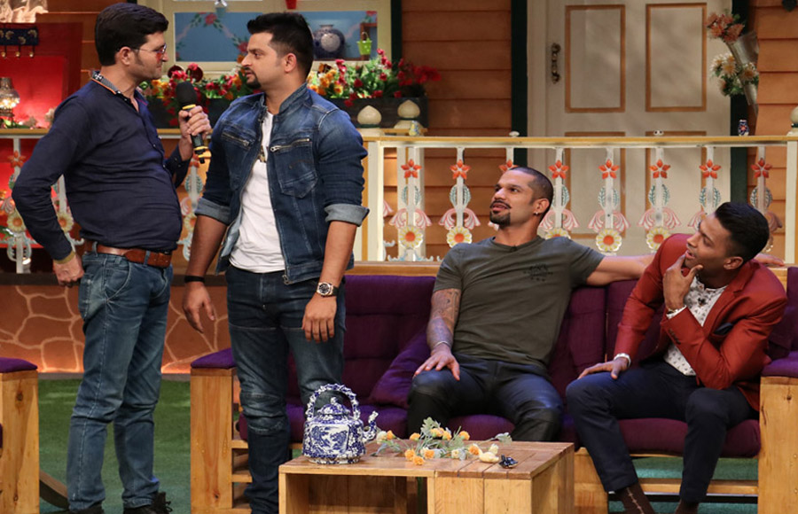 Suresh Raina, Shikhar Dhawan and Hardik Pandya on The Kapil Sharma Show