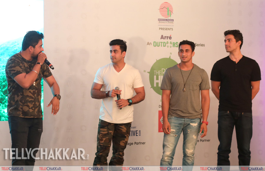 Rannvijay with team at the launch of Arre's The Real High