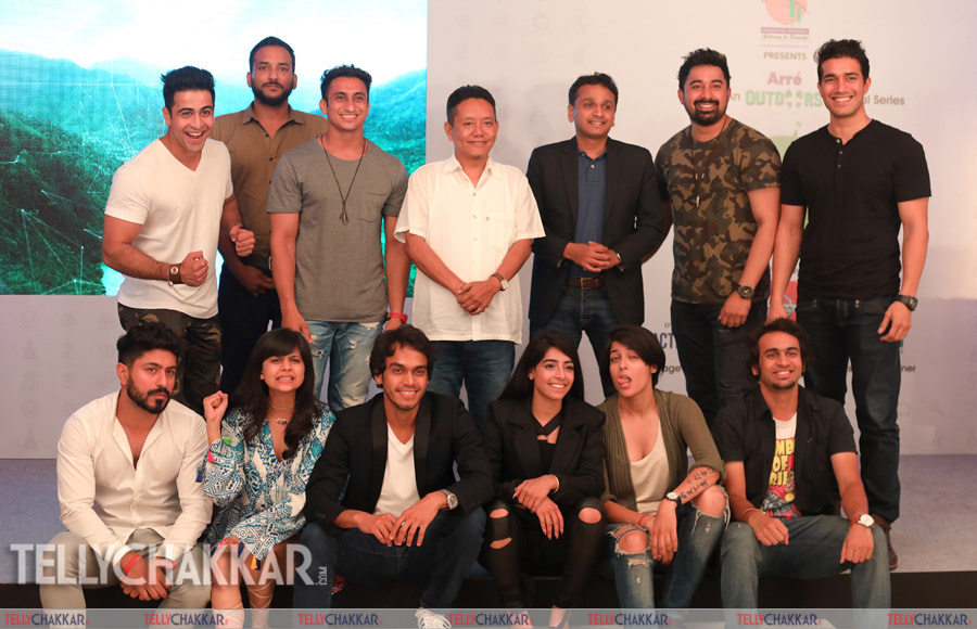 Rannvijay with team at the launch of Arre's The Real High