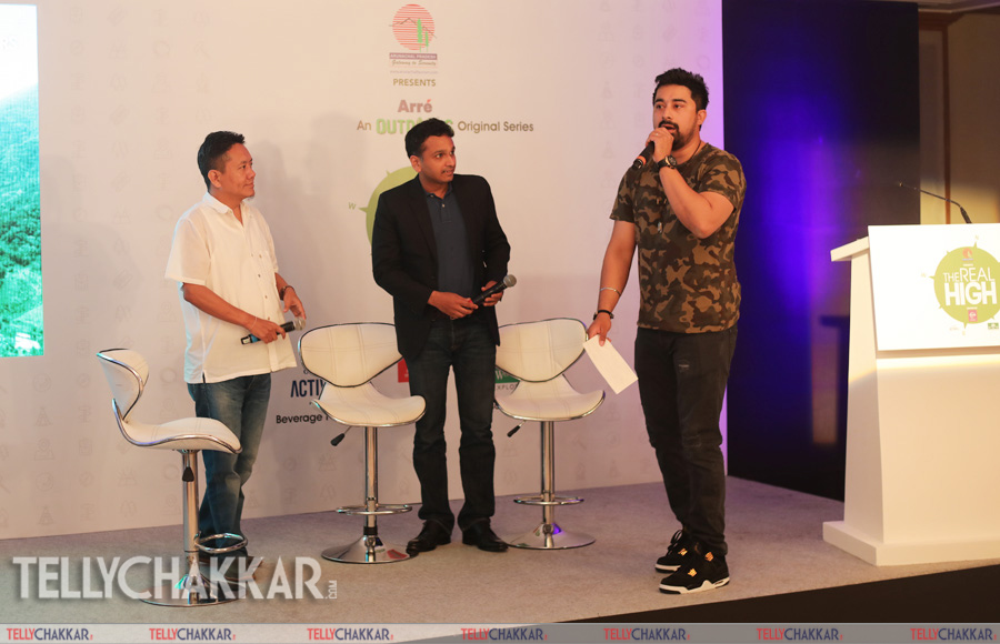 Rannvijay with team at the launch of Arre's The Real High