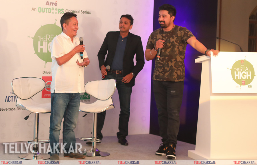 Rannvijay with team at the launch of Arre's The Real High