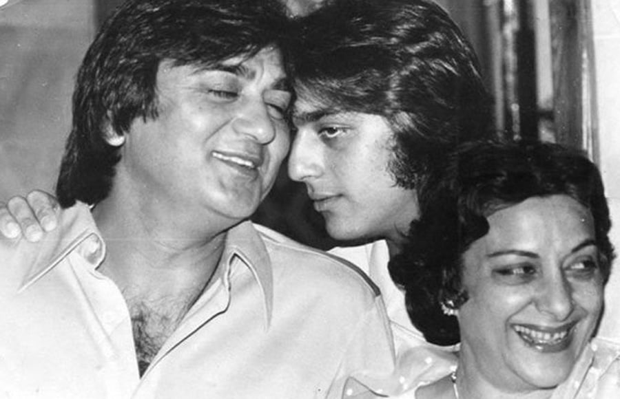 Sanjay Dutt with Father Sunil Dutt and Nargis Dutt