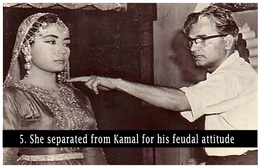She separated from Kamal for his feudal attitude – While her professional life was at the hilt, her personal life was steadily dwindling. Her equation with her husband Kamal Amrohi was on the rocks. She was a huge superstar and he was still a struggling filmmaker. He posed a lot of restrictions on her with regards to timings, the people she would meet so on and so forth. At one juncture in their careers, the then information and broadcasting minister MR Satya Narayan Sinha arranged for two tickets to Berlin