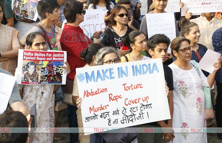 Celebs protest against Asifa gang rape and murder 