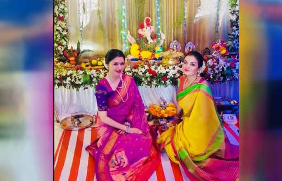 Bhagyashree’s special visit to Sheeba for Ganpati