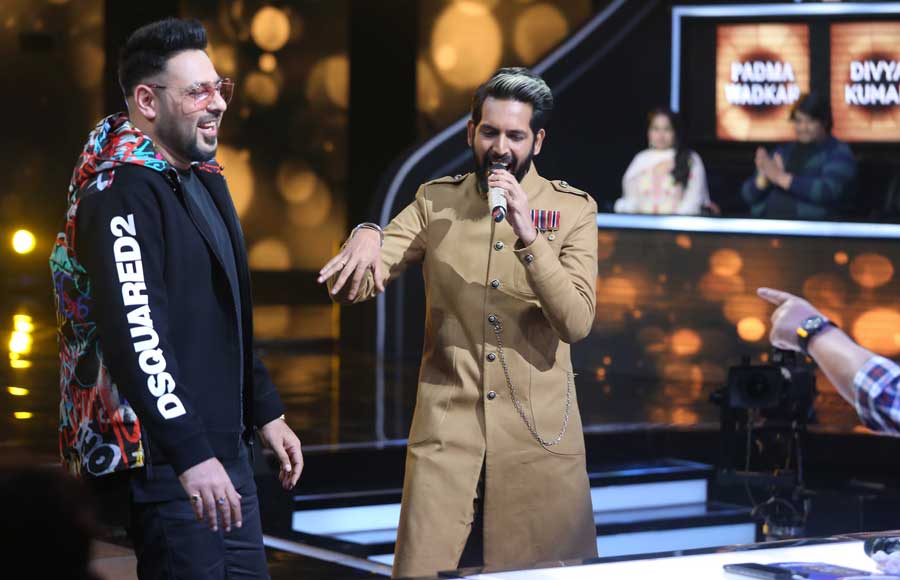 Badshah on the sets of Zee TV's Sa Re Ga Ma Pa 