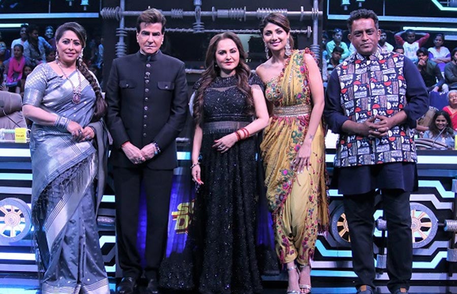 Jeetendra and Jaya Prada on the sets of Super Dancer Chapter 3