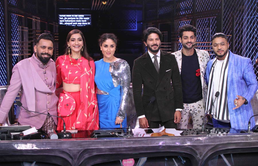 Sonam Kapoor and Dulquer Salman on Dance India Dance set