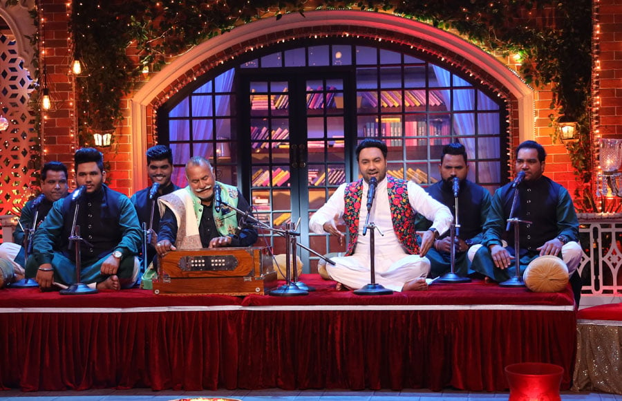 Puranchand Wadali on the sets of Kapil Sharma show