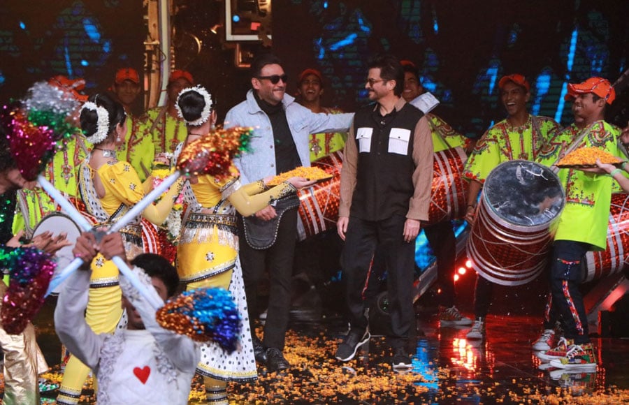 Ram Lakhan aka Anil Kapoor and Jackie Shroff on the sets of Dance+