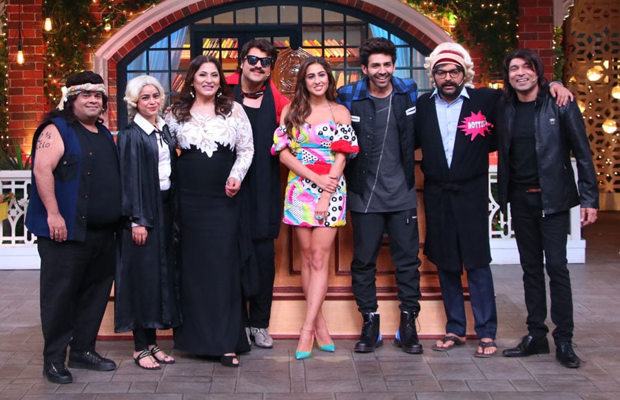 Kartik Aryan and Sara Ali Khan on the sets of The Kapil Sharma Show 