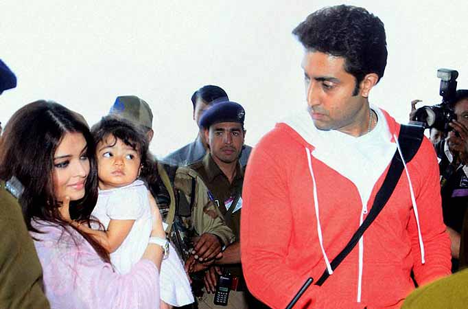 Abhishek and Aishwarya Bachchan with Aaradhya