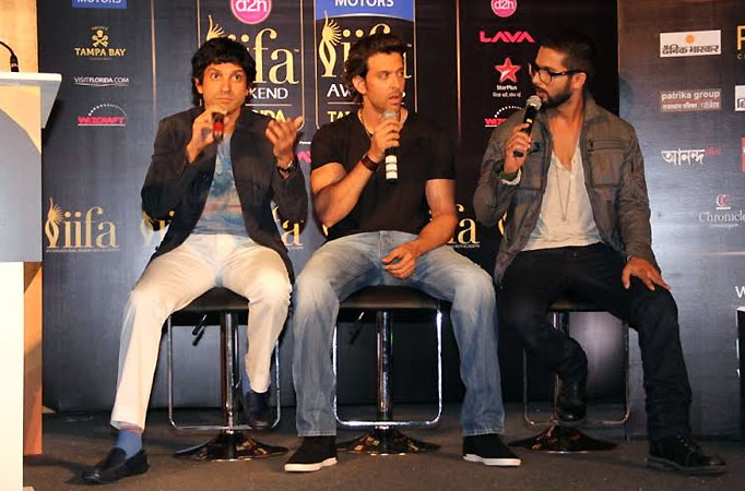 Farhan Akhtar, Hrithik Roshan and Shahid Kapoor