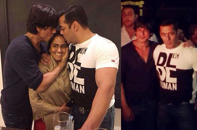 Shah Rukh Khan and Salman Khan together bless sister Arpita Khan