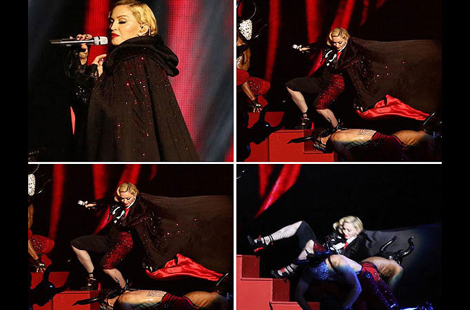 When Madonna had a great fall at BRIT Awards 