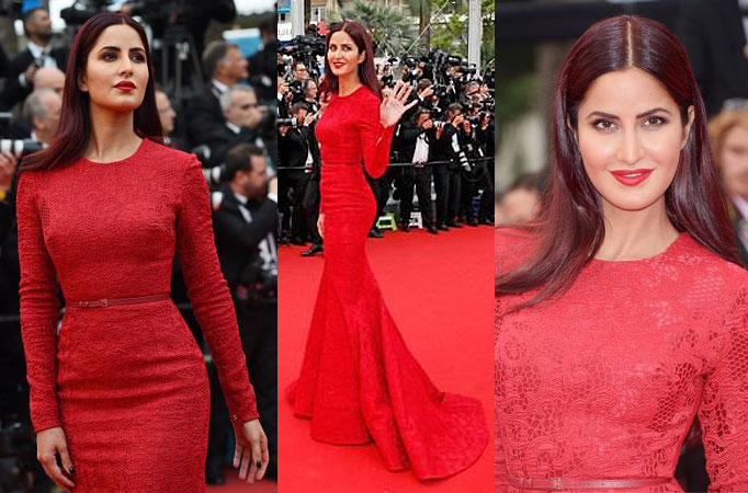 Katrina dons ravishing red for Cannes appearance 