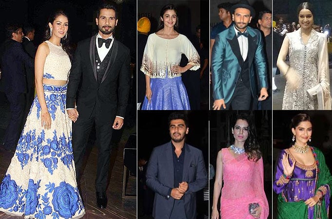 Shahid-Mira's Mumbai reception a starry affair 