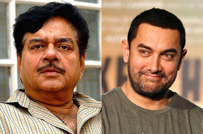 Shatrughan Sinha and Aamir Khan