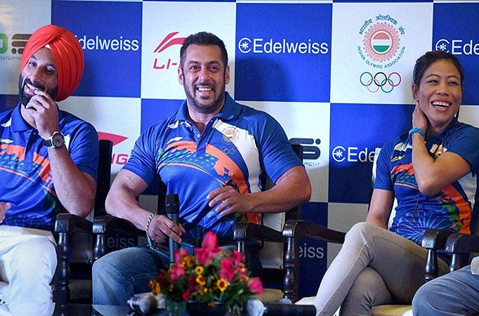 Salman Khan with Milkha Singh and Mary Kom