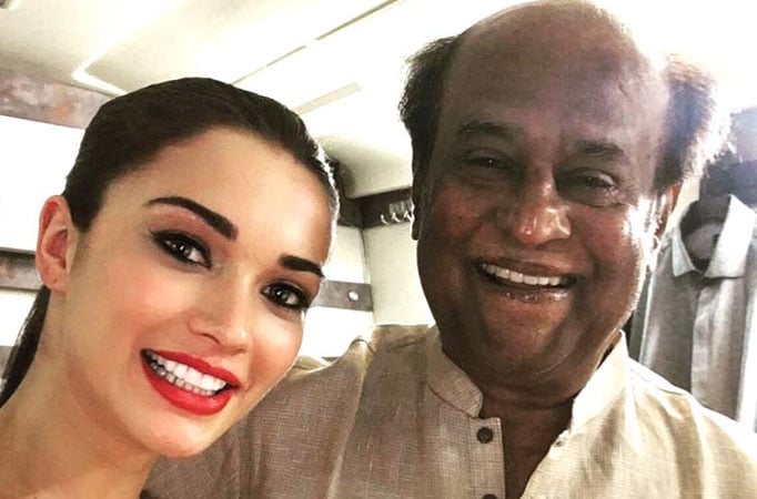 Amy Jackson and Rajinikanth