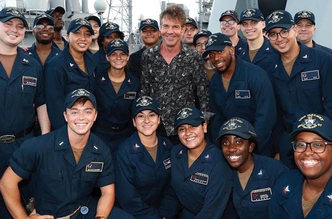 Roland Emmerich, Patrick Wilson and the entire cast of Midway visits the USS Halsey in Hawaii!