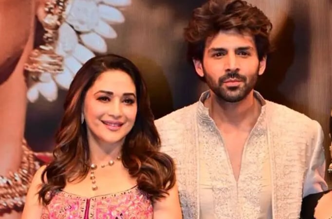 Madhuri Dixit and Kartik Aaryan